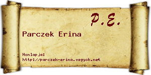 Parczek Erina névjegykártya